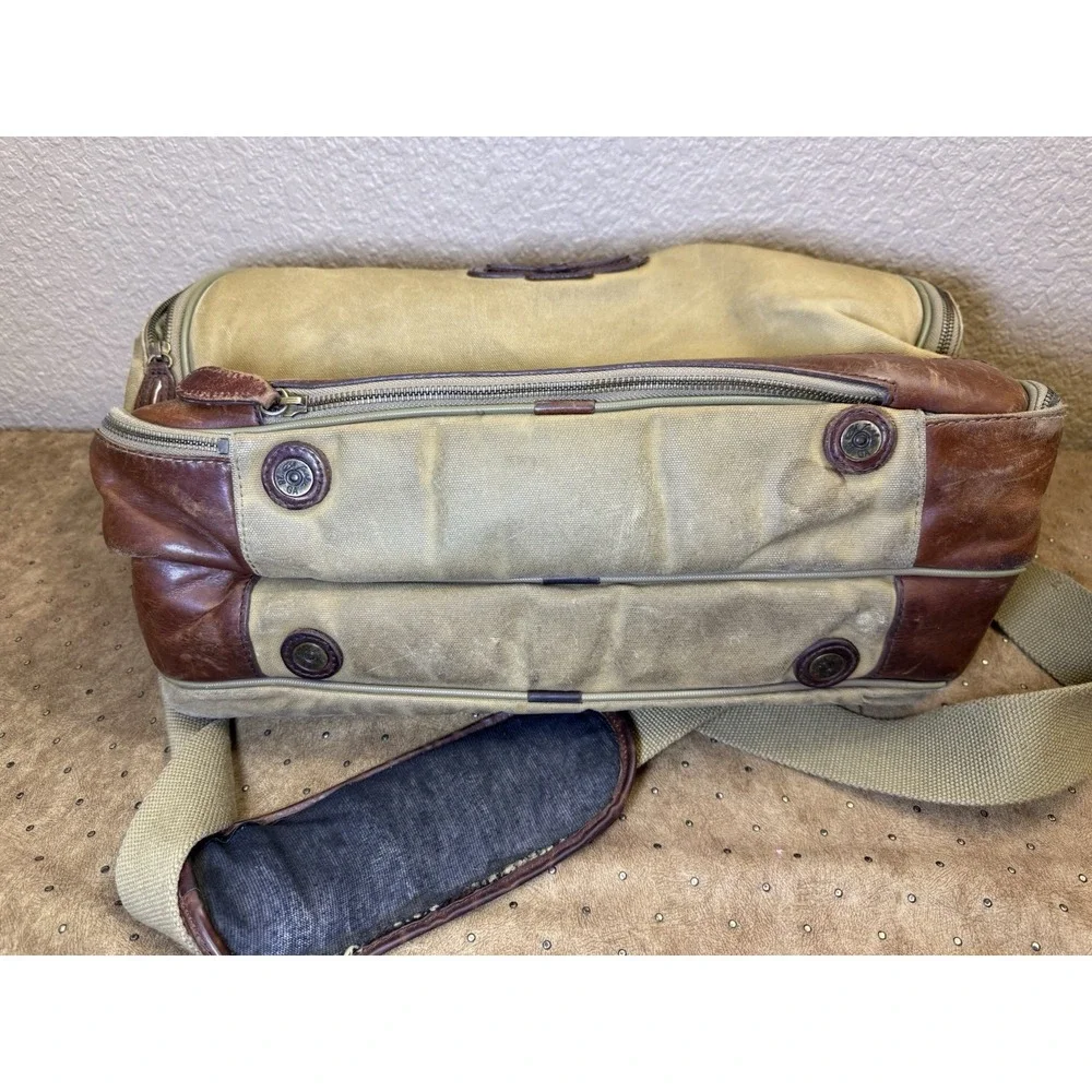 Bob Timberlake Messenger Carry On Laptop Overnight Canvas Leather‎ Luggage Bag